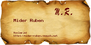 Mider Ruben névjegykártya